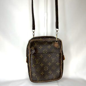 Louis Vuitton Danube Shoulder Bag Brown Leather